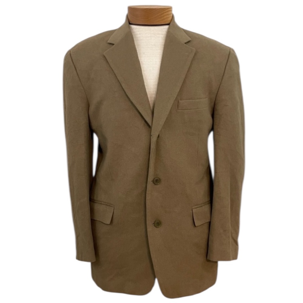 Alfani 100% Cashmere Blazer Jacket‎ Men’s 44R Tan 3 Button Classic Old Money